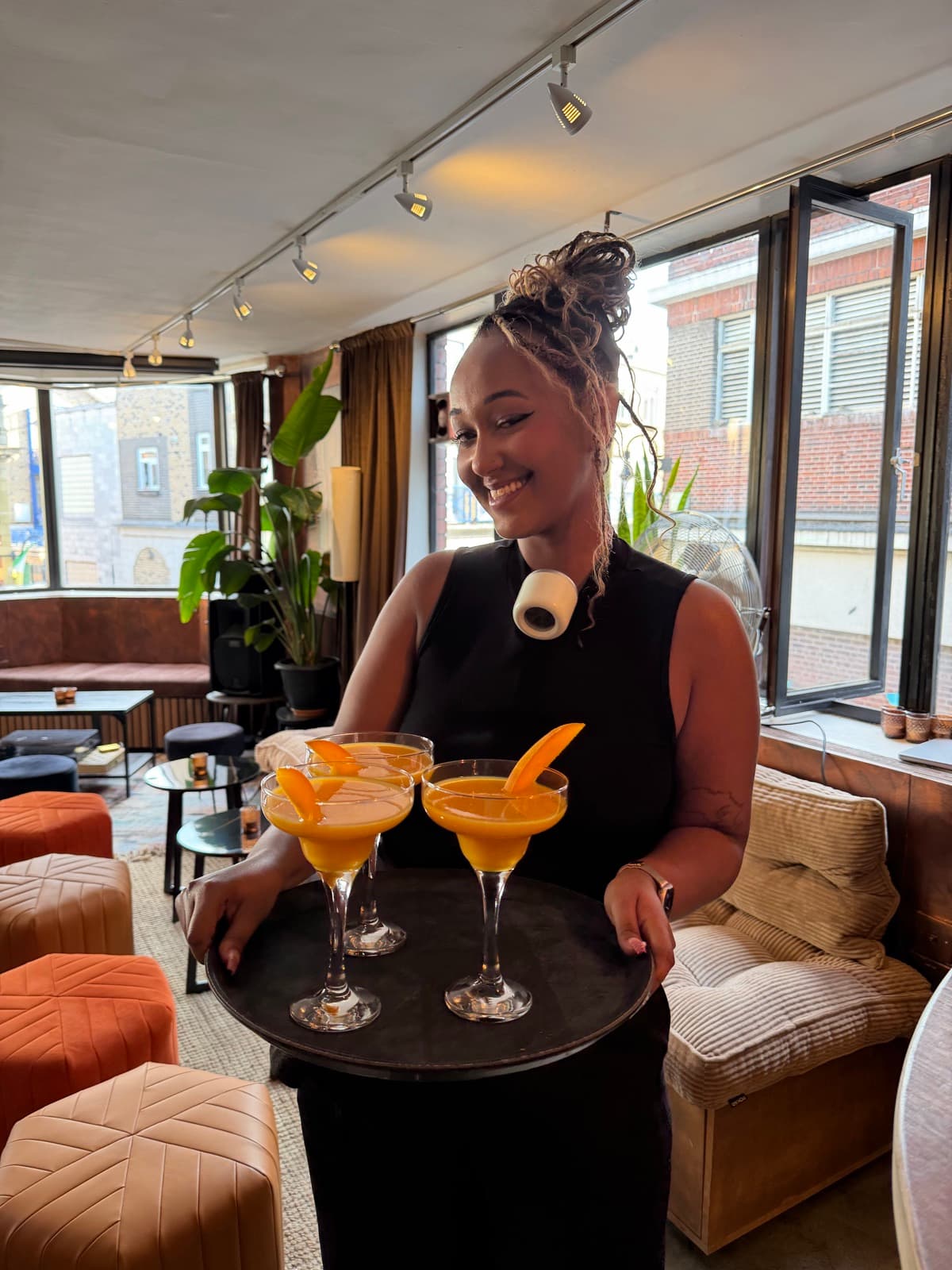 A tray of rum punch carried through the Old Black Bar